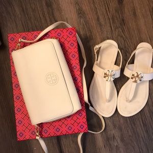 Off White Crossbody/Clutch Tory Burch